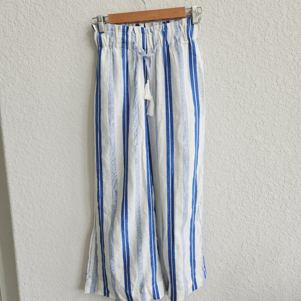 Anthropologie Red Carter Paris Pants Beach Wide Leg Pants linen blend size XS/4 - Picture 11 of 13